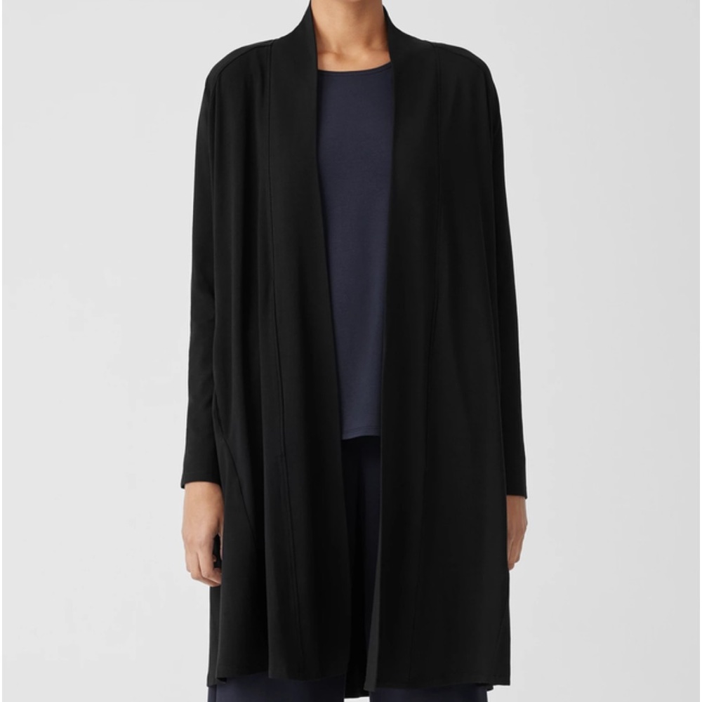 Stretch Jersey Knit Long Jacket